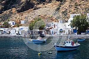 The Fishing Village at Therasia on the island of Santorini in the Cyclades island in Greece.