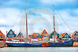 Fishing village Volendam panoramic view Holland Netherlands