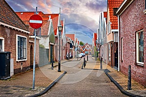 Fishing village Volendam panoramic view Holland Netherlands photo