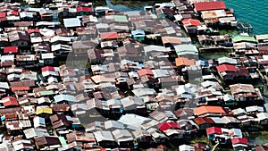 Fishing villages on the water in Borneo, Malaysia.