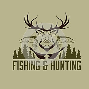 fishing vintage emblem vector design template