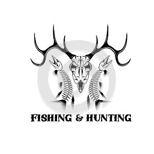 fishing vintage emblem vector design template