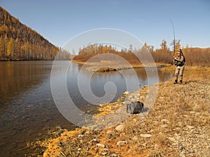 Fishing in wildness (Happy free time) photo
