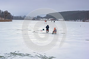 Fishing. Winter fishing in cold regions