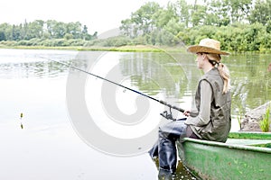 Fishing woman