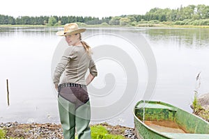 Fishing woman