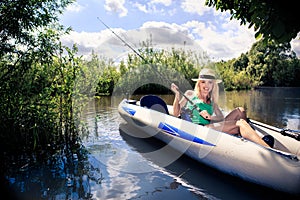 Fishing woman