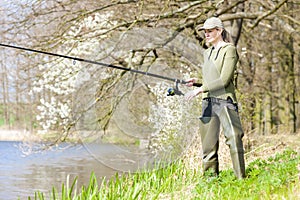 Fishing woman