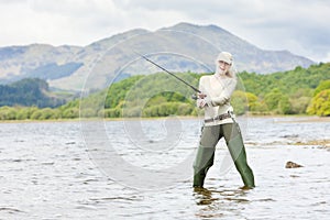 Fishing woman, Scotland