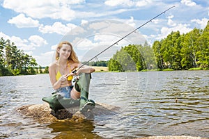 Fishing woman