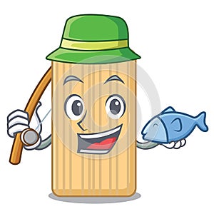 Fishing wooden cutting board mascot cartoon