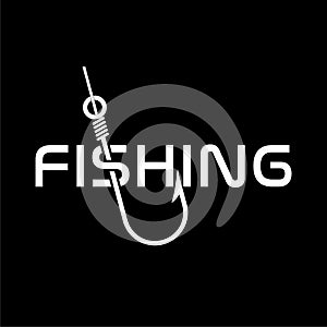 Fishing word icon isolated on dark background