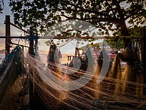 Fishingnet at sunrise