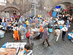 Fishmarket in the heart of Catania - Sicily - Southern Italy