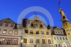 Fishmarkt in Erfurt in Germany in the evening