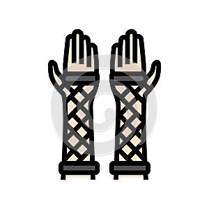 fishnet goth subculture color icon vector illustration photo