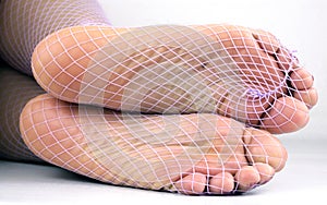 Fishnet nyloned soles