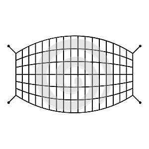 Fishnet rope net icon black color vector illustration image flat style