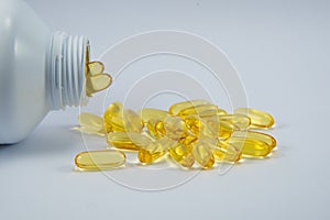 Fishoil capsule from bottle