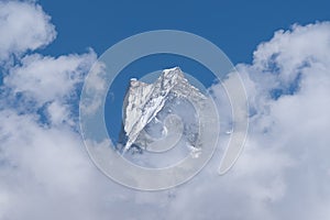 Fishtail Mountain in the Clouds