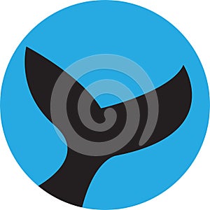 fishtail vector on blue logo