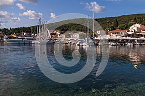 Fiskardo harbour, on the Island of Kefalonia in Gr