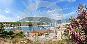 Fiskardo village and harbor on Kefalonia Greece