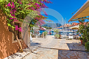 Fiskardo village and harbor in Kefalonia Ionian island, Greece