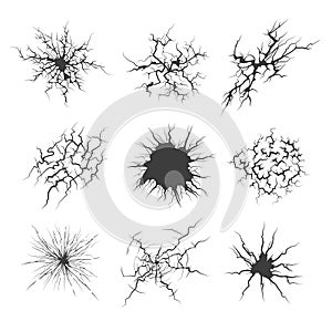 Fissure black cracked holes photo