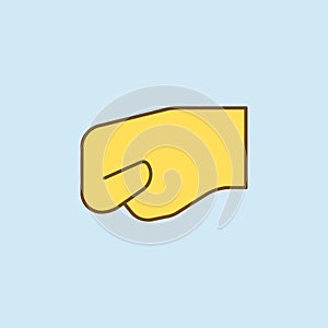 fist 2 colored line icon. Simple yellow and brown element illustration. fist concept outline symbol design from emoji set