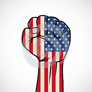 Fist with American flag