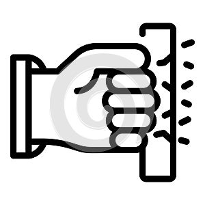 Fist beats glass icon, outline style