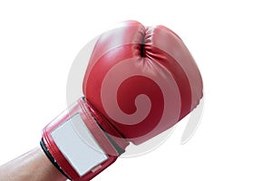 Fist with boxing glove on white background