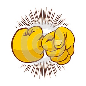 Fist bump comic icon