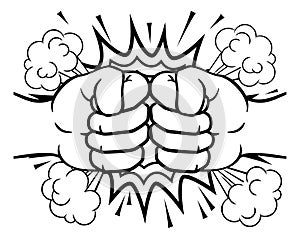 Fist Bump Explosion Hands Punch Cartoon