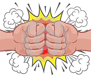 Fist Bump Explosion Hands Punch Cartoon