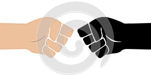 Fist bump icon The concept of power and conflict, competition, Team work, partnership, friendship, struggle. hands clenched fist