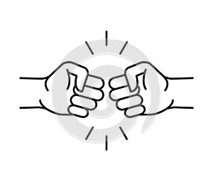 Fist bump icon hand. Strong fight vector friendship bro flat fist bump icon desing