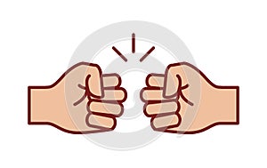 Fist Bump icon, Vector on a white background.