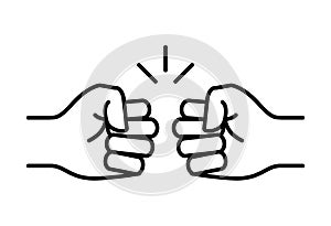 Fist Bump icon, Vector on a white background.