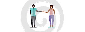 Fist Bump Man and Woman Vector