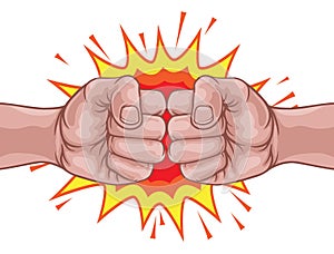 Fist Bump Punch Fists Boxing Cartoon Explosion