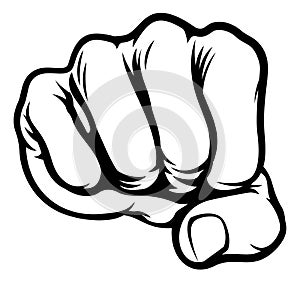 Fist Cartoon Comic Book Style