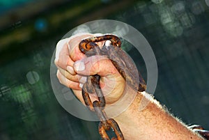 Fist with chain