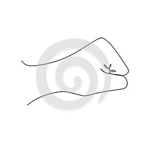 Fist continuous line draw design vector illustration. Sign and symbol of hand gestures. Single continuous drawing line. Hand drawn