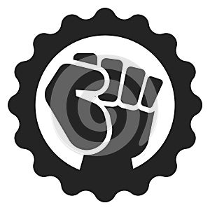 Fist emblem. Power fight sign. Uprising symbol