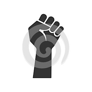 Fist hand icon symbol of victory, strength and solidarity isolated vector illustration