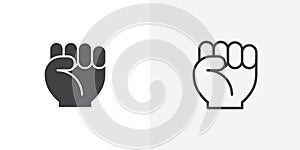 Fist icon flat and simple set design