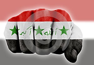 Fist with iraqi flag