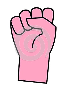 Fist in lineal flat style.